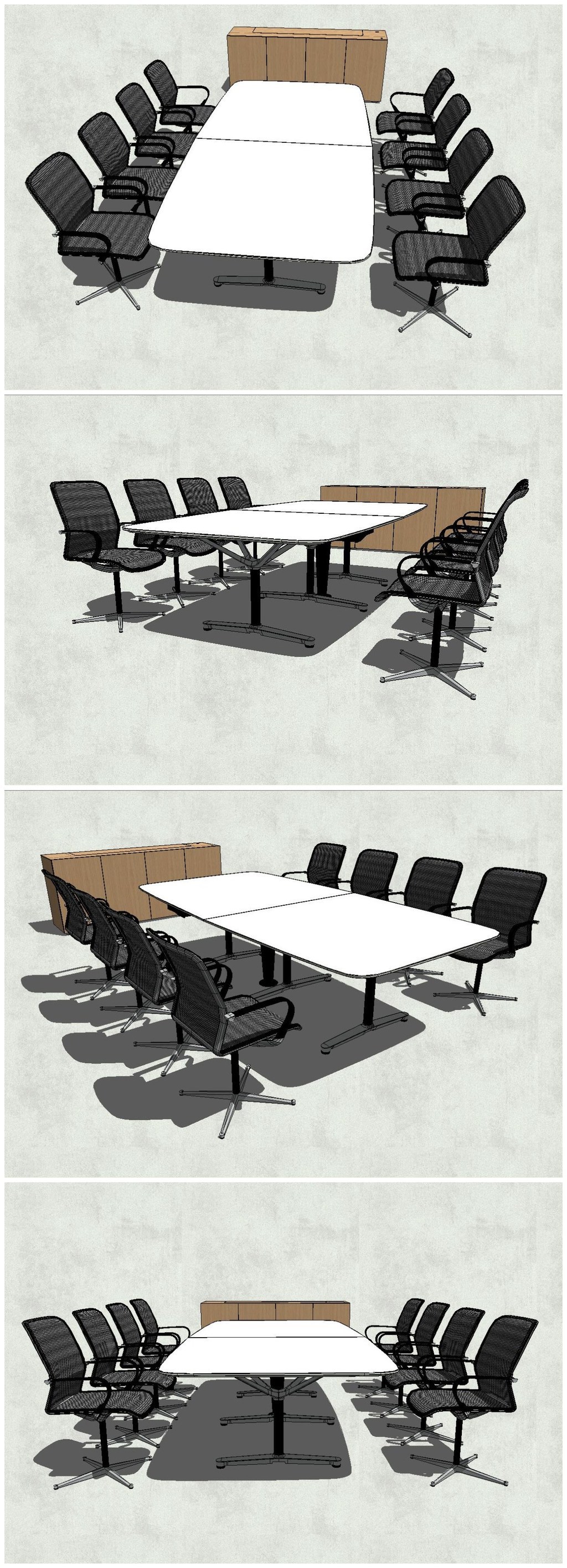 原創(chuàng)精品會議室辦公室桌椅SU模型素材 版權(quán)可商用，助力辦公家具定制