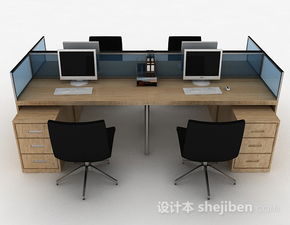 棕色木質辦公桌椅組合3D模型 高效辦公與個性化定制的完美融合